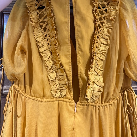 ASOS Mustard Ruffled Mini Dress - Picture 7 of 8